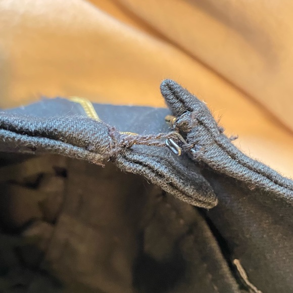 EXPRESS corset lace up mini denim skirt. Black, stretch denim, super high waist. - Picture 6 of 8